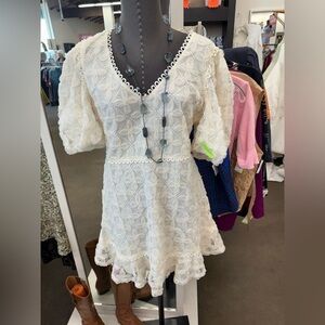 Lace Dress Cream boutique size small medium super cute
